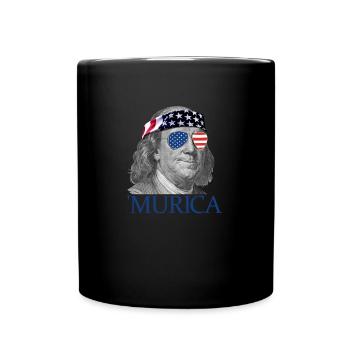 Murica Ben Franklin Patriotischer 4. Juli Franklin - Tasse einfarbig - Schwarz - Vorne