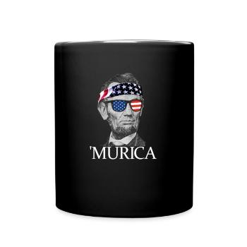 Murica Abe Lincoln Patriotische 4. Juli Lincoln - Tasse einfarbig - Schwarz - Vorne