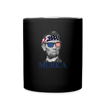 Murica Abe Lincoln Patriotische 4. Juli Lincoln - Tasse einfarbig - Schwarz - Vorne