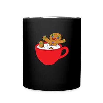 Lebkuchenmann Pokal - Tasse einfarbig - Schwarz - Vorne