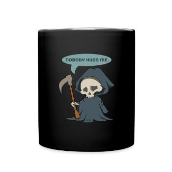 Niemand umarmt mich - Tasse einfarbig - Schwarz - Vorne