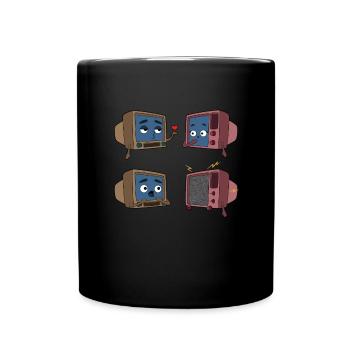 Fernsehen Liebe Paar - Tasse einfarbig - Schwarz - Vorne