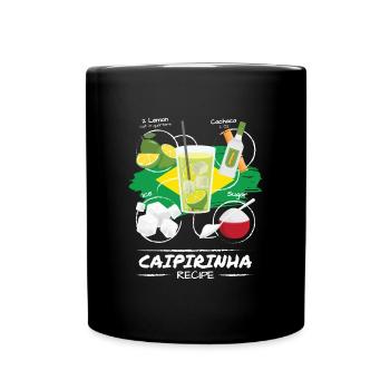 Caipirinha Recipe Cocktail Alcohol Party - Full Colour Mug - black - Front