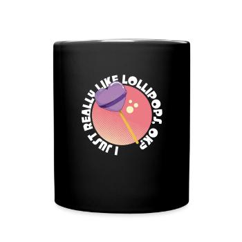 Cadeau de bonbons Lollipop - Mug uni - noir - Devant