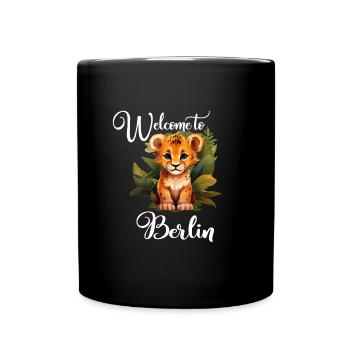 "Welcome to Berlin" lion - city life with a - Full Colour Mug - black - Front