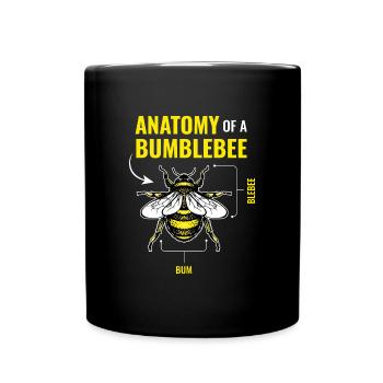 Antatomy Of A Bumblebee Hummel Bienen - Tasse einfarbig - Schwarz - Vorne