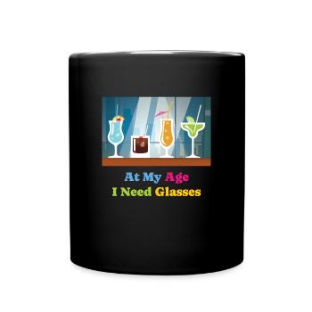 I Need Glasses Cocktail Alcohol - Full Colour Mug - black - Front