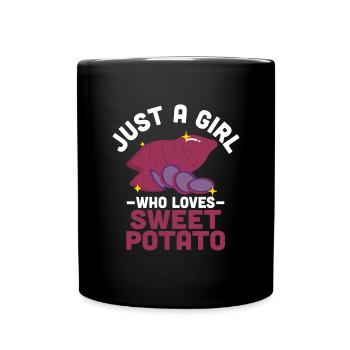 Süßkartoffeln - Tasse einfarbig - Schwarz - Vorne