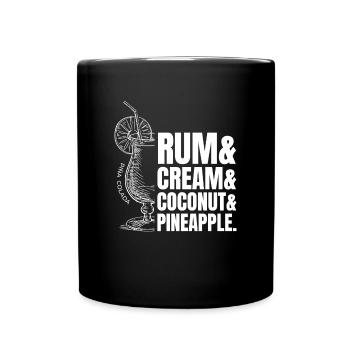 Pina Colada Rezept Cocktail Alkohol - Tasse einfarbig - Schwarz - Vorne