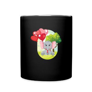 Elephant Kids Mignon Ballon Éléphant - Mug uni - noir - Devant