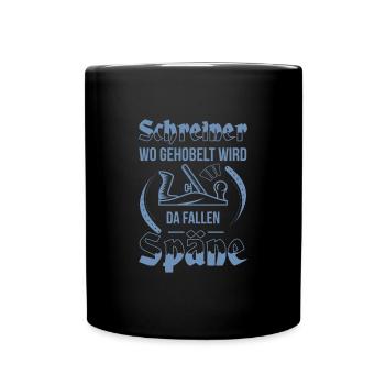 Schreiner Herren TShirt Wo gehobelt wird - Tasse einfarbig - Schwarz - Vorne