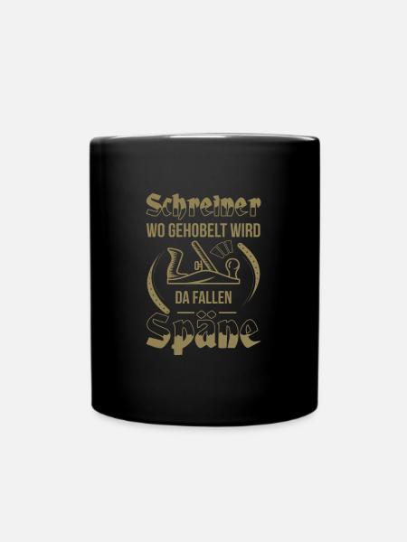 Schreiner Herren TShirt Wo gehobelt wird - Tasse einfarbig - Schwarz