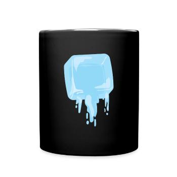 Eiswürfel Sommer Eis Getränk - Tasse einfarbig - Schwarz - Vorne