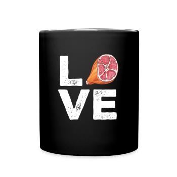 Schinken - Tasse einfarbig - Schwarz - Vorne