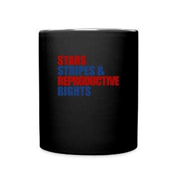 Sterne Streifen reproduktive Rechte 4. Juli - Tasse einfarbig - Schwarz - Vorne