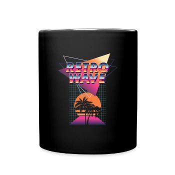 Retrowave Synthesizer Musik Synthi Retro - Tasse einfarbig - Schwarz - Vorne
