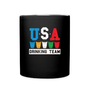 Offizielles US -amerikanisches Trinkteam lustiges - Tasse einfarbig - Schwarz - Vorne