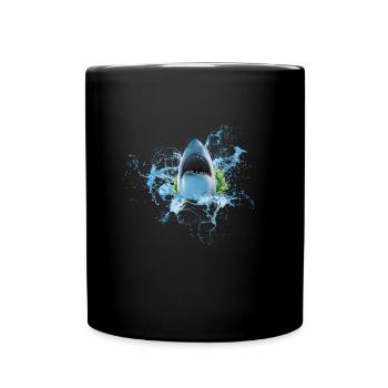 Shark Shark Fish - Full Colour Mug - black - Front