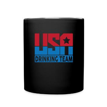 USA Trinkteam Funny America USA Trinkteam - Tasse einfarbig - Schwarz - Vorne