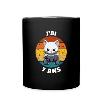 J'ai 7 ans anniversaire garçon console jeux vidéos - Mug uni - noir - Devant