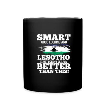 Lesotho - Tasse einfarbig - Schwarz - Vorne