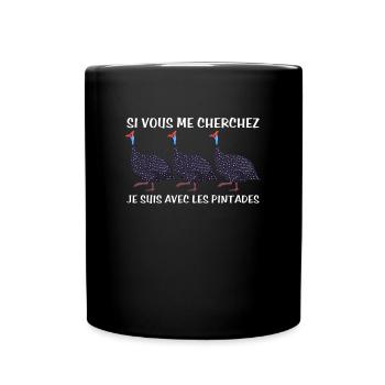 Humour pintades Noel agriculteur élevage animal - Mug uni - noir - Devant