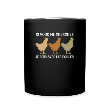 Cadeau agriculteur éleveur de poules - Mug uni - noir - Devant