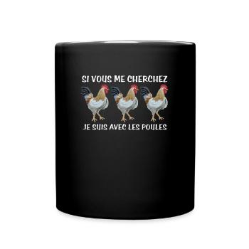 Cadeau agriculteur éleveur de poules - Mug uni - noir - Devant