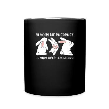 Cadeau agriculteur éleveur de lapins - Mug uni - noir - Devant