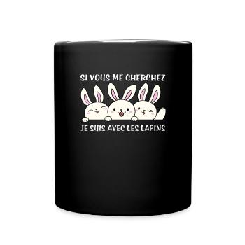 Cadeau agriculteur éleveur de lapins - Mug uni - noir - Devant