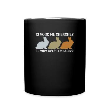 Cadeau agriculteur éleveur de lapins - Mug uni - noir - Devant