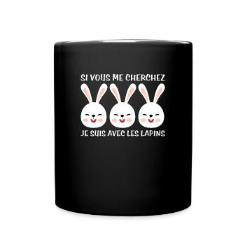 Cadeau agriculteur éleveur de lapins - Mug uni - noir - Devant