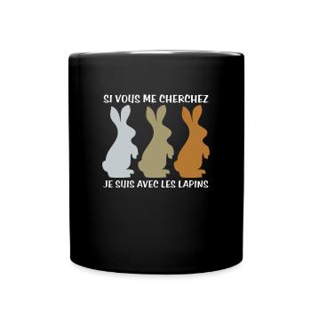 Cadeau agriculteur éleveur de lapins - Mug uni - noir - Devant