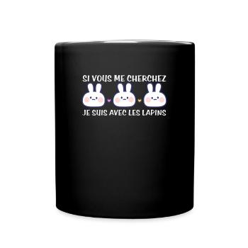 Cadeau agriculteur éleveur de lapins - Mug uni - noir - Devant