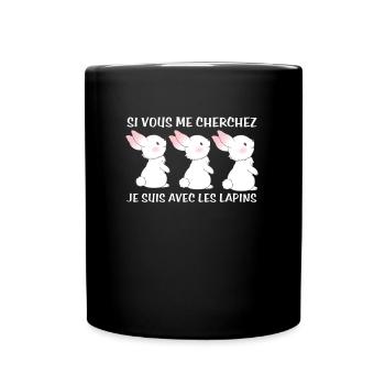 Cadeau agriculteur éleveur de lapins - Mug uni - noir - Devant