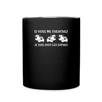 Cadeau agriculteur éleveur de vaches - Mug uni - noir - Devant