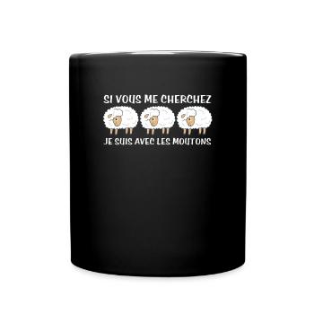 Cadeau agriculteur éleveur de moutons - Mug uni - noir - Devant