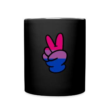 Bisexuelles Hand sexuelles Friedenszeichen LGBTQ B - Tasse einfarbig - Schwarz - Vorne