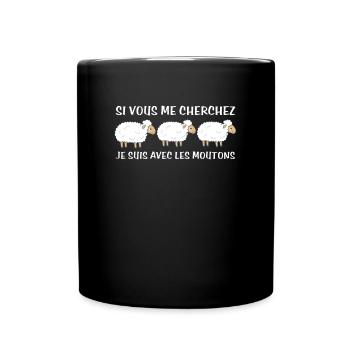 Cadeau agriculteur éleveur de moutons - Mug uni - noir - Devant