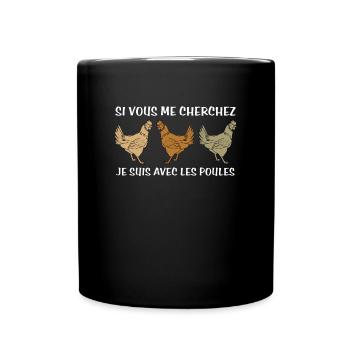 Cadeau agriculteur éleveur de poules - Mug uni - noir - Devant