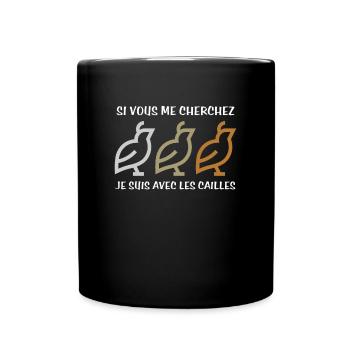 Humour cailles Noel agriculteur élevage animal - Mug uni - noir - Devant