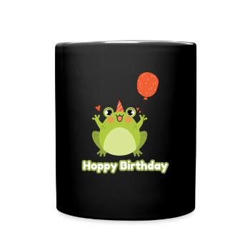 Hoppy Birthday Frog Frogs Kids - Full Colour Mug - black - Front
