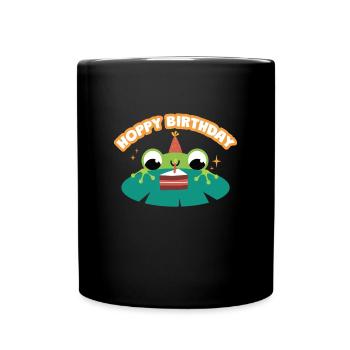 Hoppy Birthday Frog Frogs Kids - Full Colour Mug - black - Front