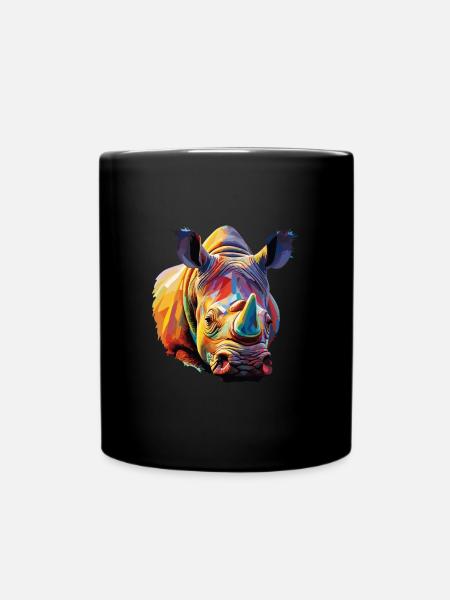 Rhinozeros - Tasse einfarbig - Schwarz