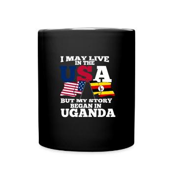 Uganda - Tasse einfarbig - Schwarz - Vorne