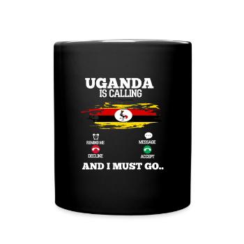 Uganda - Tasse einfarbig - Schwarz - Vorne