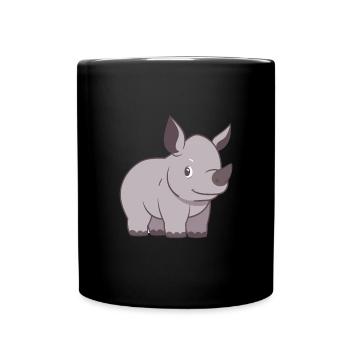 Rhinozeros - Tasse einfarbig - Schwarz - Vorne