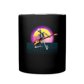 Gitarrenskelett -Gitarrist Vaporwave Rock and Roll - Tasse einfarbig - Schwarz - Vorne
