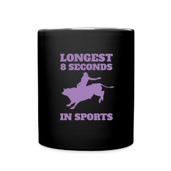 Longest 8 Seconds Bullenreiten - Tasse einfarbig - Schwarz - Vorne