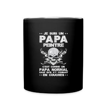 Annonce Grossesse Papa Peintre Bâtiment Humour - Mug uni - noir - Devant